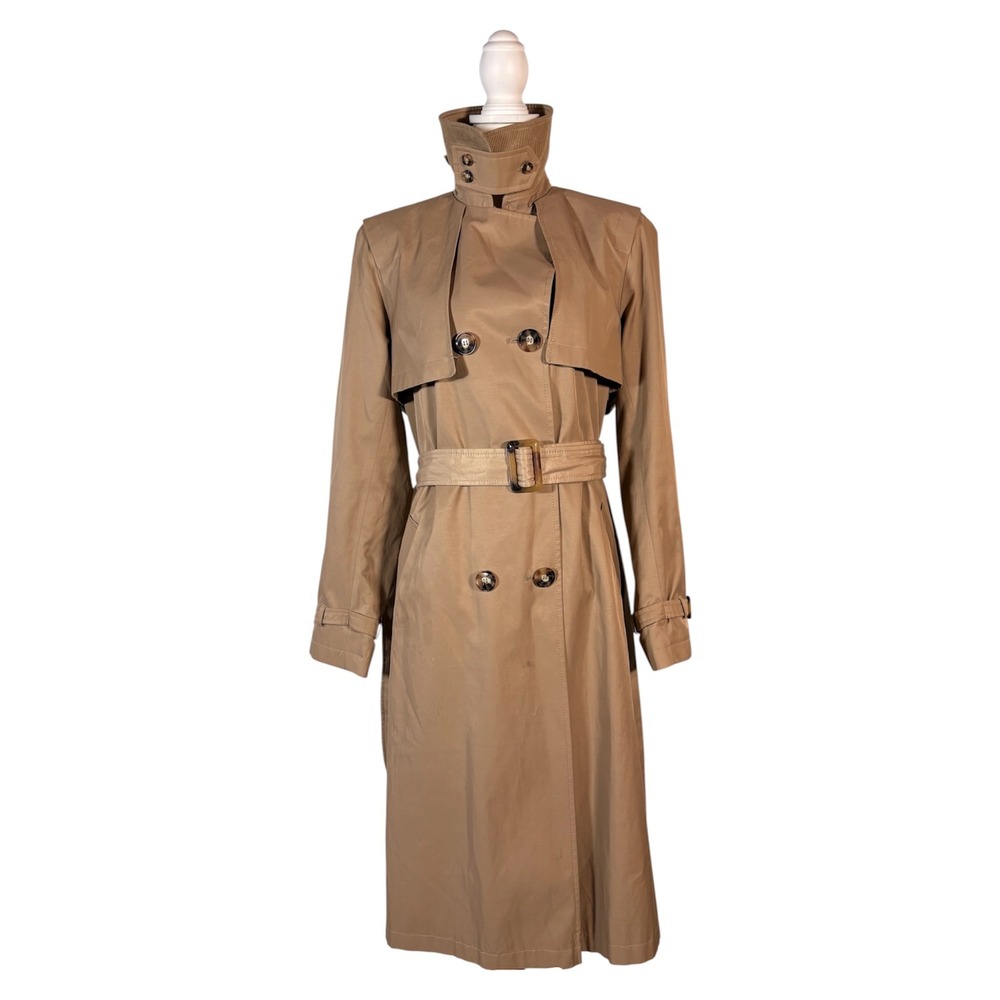 Sam Edelman Tan Trench Coat L Quiet Luxury Dark Academia Classic Chic  Old Money